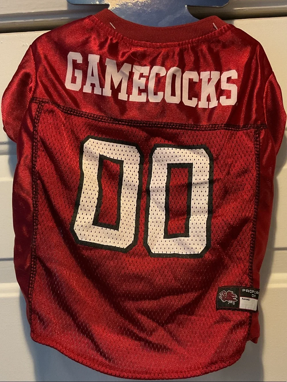 Pets First Garnet Gamecocks Dog Jersey with White Number 00 size Medium